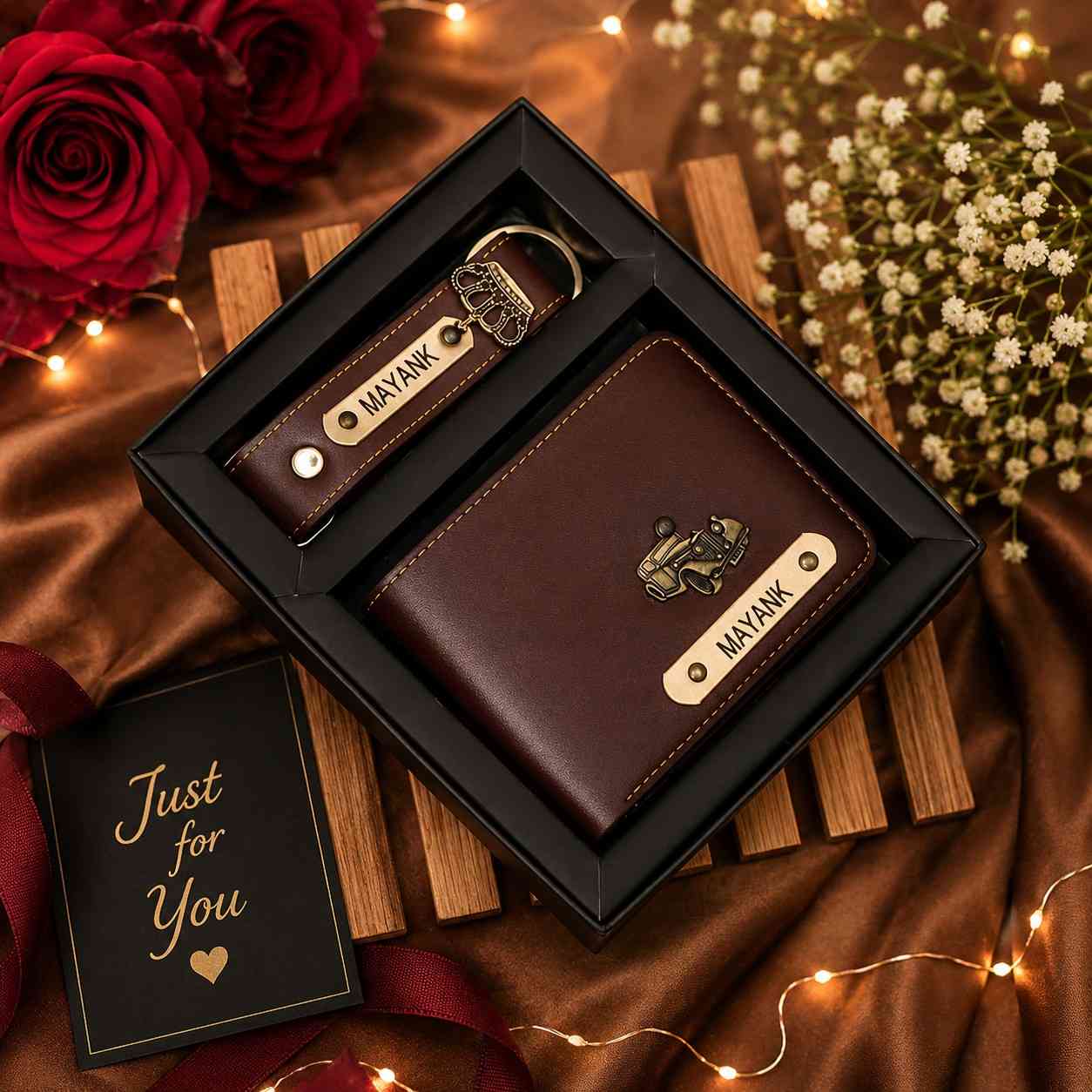 Custom Leather Wallet & Keychain