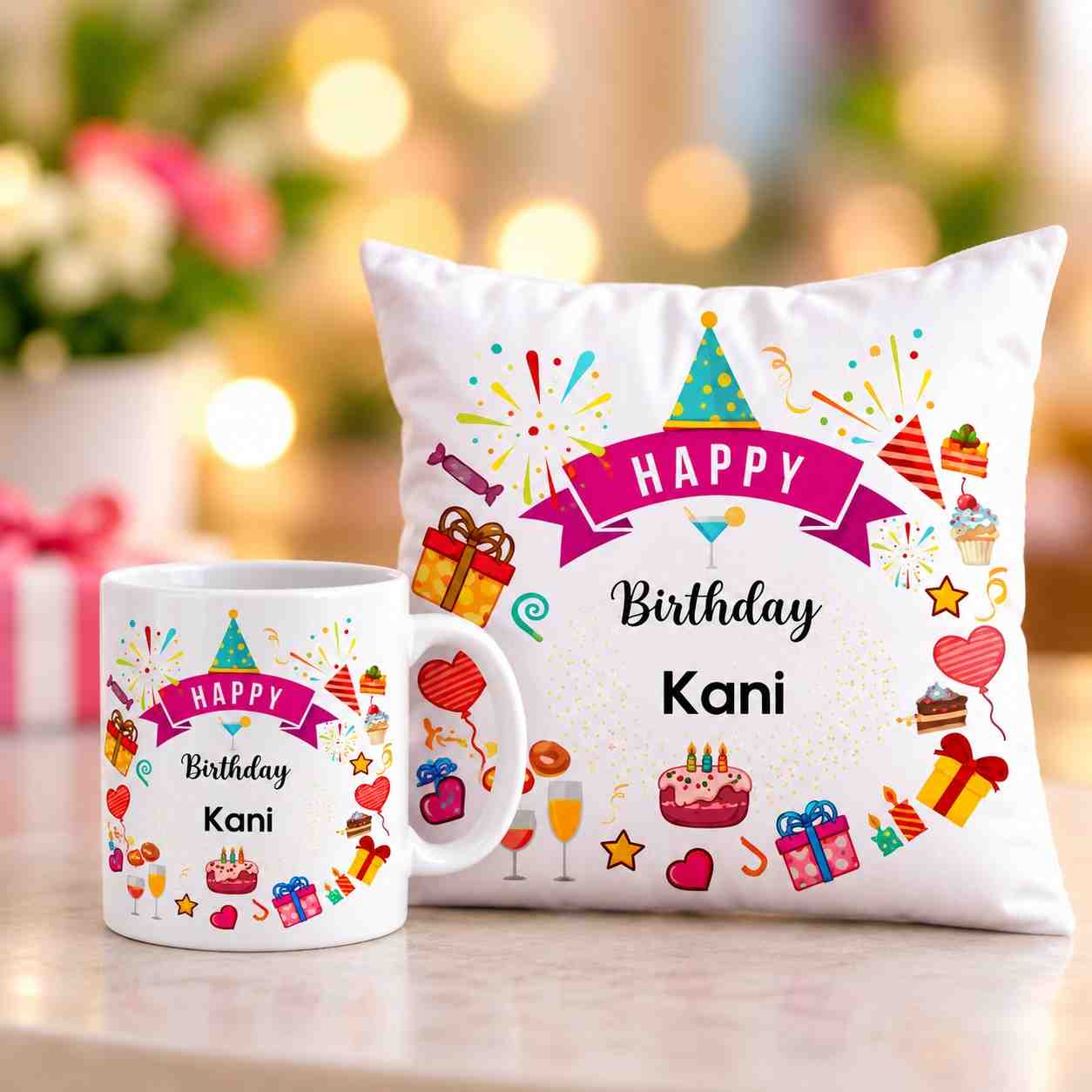 Personalised Birthday Mug & Cushion Combo