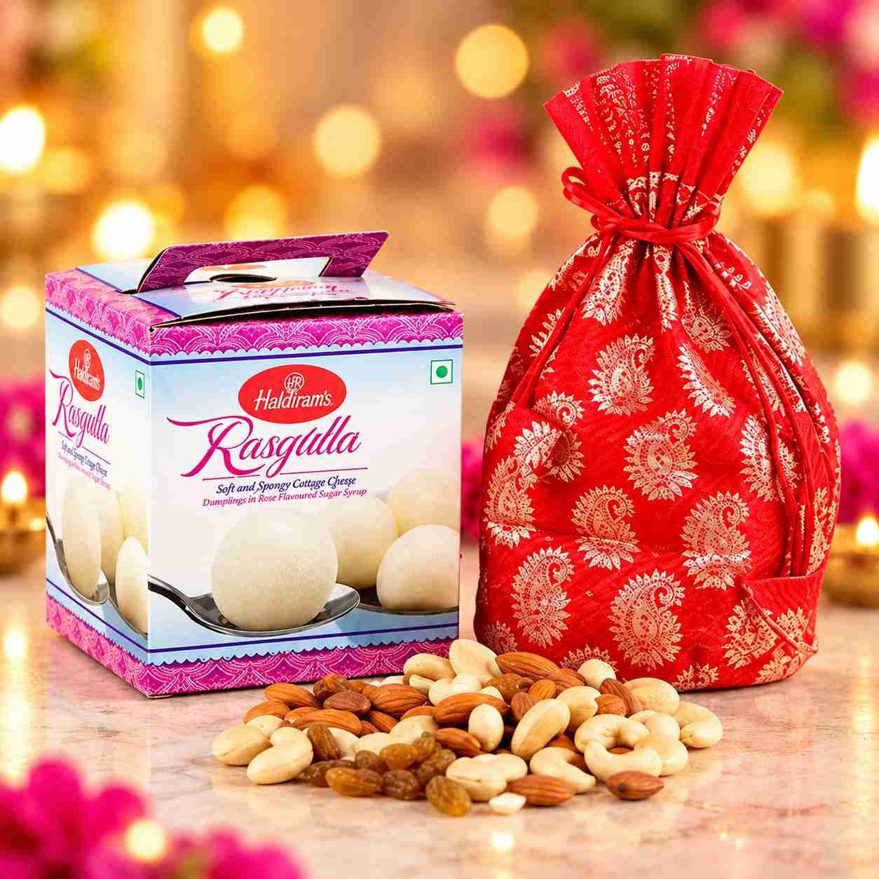 Haldiram's Rasgulla with Dry Fruits Gift Hamper