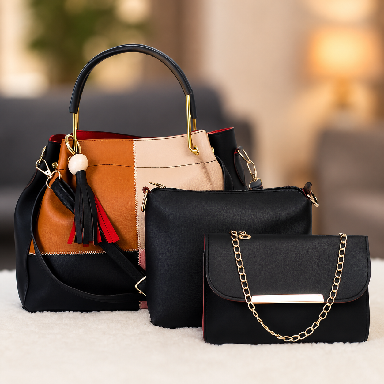 Elegant Essentials 3-Piece Handbag Combo Set